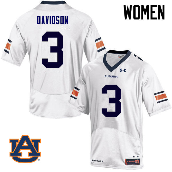 Women Auburn Tigers #3 Marlon Davidson College Football Jerseys Sale-White